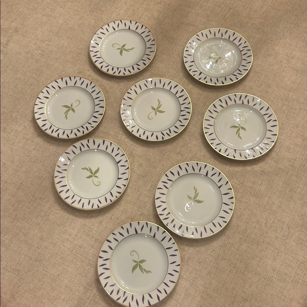 8 Bernadaud Frivole Limoges Bread & Butter Plates made in France🥰